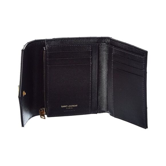 Saint Laurent Monogram Matelasse Leather Trifold Compact Wallet - Picture 3 of 4